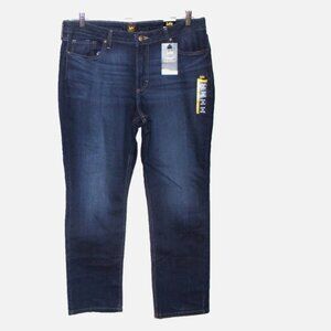 Lee Straight Leg Jeans Blue Mid Rise Stretch Denim Pants 16 M NWT